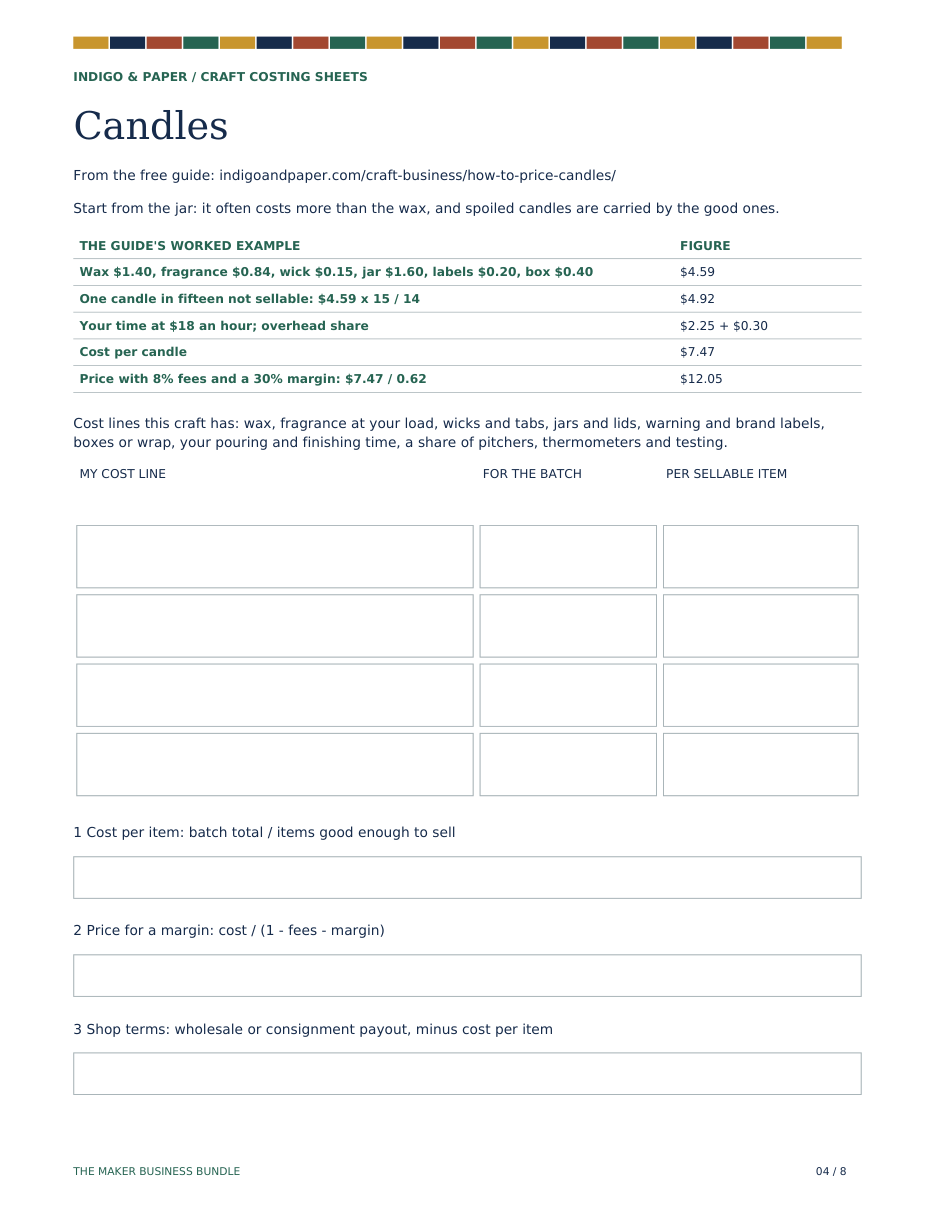 The Maker Business Bundle: Page 4 of 8: candles, from the jar up to a price.